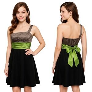 Speechless Dress Juniors Size 7 One Shoulder Black Green HOCO‎ Cocktail Party